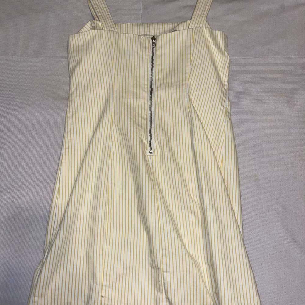 Yellow and White stripped dress. Size: medium. Worn once